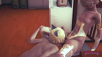 Preview 1 of Mom Switch - Yaoi Femboy - Erik likes to be licked before fucking him - Sissy Crossdresser Anime Manga Japanese Asian Game Porn Gay