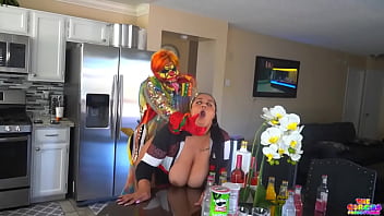 Preview 3 of Desi Girl School Boobs Saking - Cheating BBW neighbor gets fucked by a clown