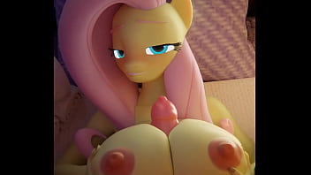 Preview 4 of Farm Sex Gay - fluttershy giving a titjob to a werewolf