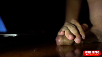 Preview 2 of Girl Sits On A Big Dildo - Jerking off on the table and squirting with sperm