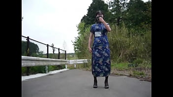 Preview 1 of Usia Scopa - Ray Ayanashi japanese crossdresser qipao masturbation