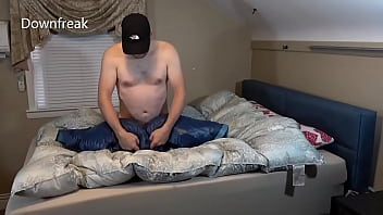 Preview 2 of Rokssana Webcam - Humping North Face Down Jacket And Covers It With Cum.