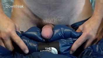 Preview 3 of Rokssana Webcam - Humping North Face Down Jacket And Covers It With Cum.
