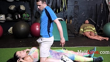 Preview 1 of Sister Sex Rough - Gym Sex With Hot And Busty MILF