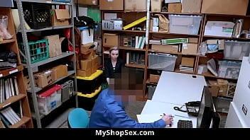 Preview 1 of Mom Teacher - Hot Chick Detained after Being Caught Shoplifting and Must Fuck