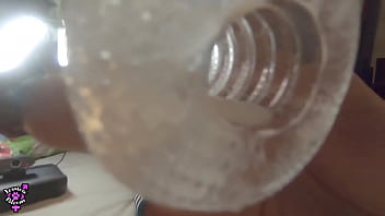 Preview 4 of Fsex Video Full Hotin - Tgirl Jessica Bloom Licking Out her Cum From a Fleshlight And Jerking Big Ladycock