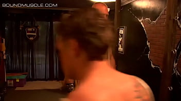 Preview 3 of Collage Sex Repe Video - Muscular guys tie each other up with ropes and chains