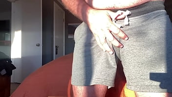Preview 1 of Masterbiuson For Lasban Girls - Dirty catches you staring at his bulge VERBAL