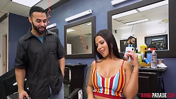 Preview 2 of Misstress And Male Slave - Rose Monroe Her Big Ass In Barber Shop