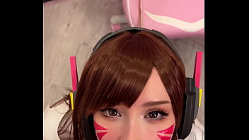 Preview 4 of Big Ass Mom In Ath - Tiktoker Girl Cosplay D.Va from Overwatch and Sucks Dick till Facial