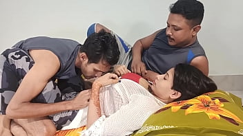 Preview 2 of Brother Cums Inside Young Sister - amezing threesome sex step sister and brother cute beauty .Shathi khatun and hanif and Shapan pramanik