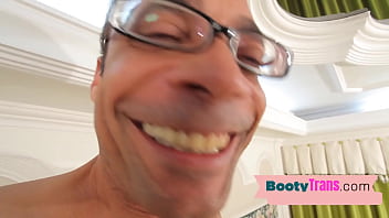 Preview 3 of Shemales And Shemales Party - Big booty latina ts toys butt and fucks in erotic couple