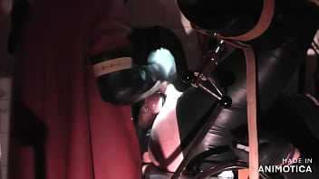 Preview 3 of 2xxx Movie - Rubbernurse Agnes -  Heavy Rubber Clinic Red Gown - a short but finally intense pegging sequence