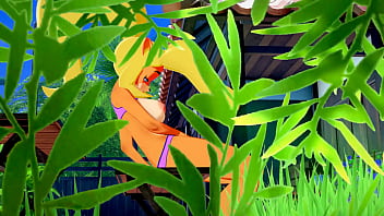 Preview 1 of Retro Lesbian Creamy Squirt - Crash Bandicoot - Coco Bandicoot Moaning Masturbation