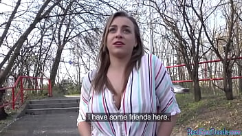 Preview 1 of Mika Tan And Her Slave Hardcore - Bigboob eurobabe pulled into giving blowjob and outdoor sex