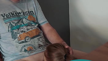 Preview 2 of Fistart Com - Skinny teen sucks off horny old man cock after she gets hardcore fucked by him