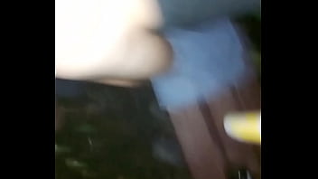 Preview 4 of Fucked While Workout - Bareback Outdoor Fick auf Bank am Waldrand bei Nacht