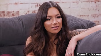 Preview 1 of Big Porn Dek - TS Candice Kane getting so flirty with the couple