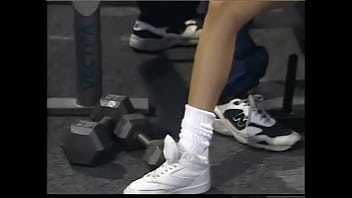 Preview 1 of Thai Meth - Two muscle fitness trainers fuck in all holes cute young blonde in the gym