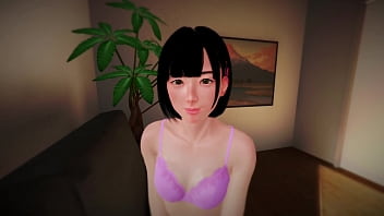 Preview 1 of Big Black Fuck White Smal Girl - Sexaloid Girlfriend on the Sofa [3D Hentai,  4K,  60FPS,  Uncensored]