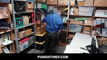 Preview 1 of Harija Nude - PunishThief - Interracial Rough Sex Between Sexy Ebony Girl and Mall Officer