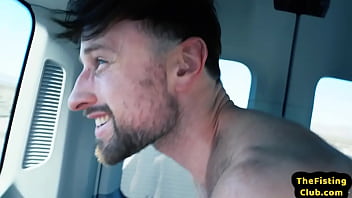 Preview 3 of Oops Panty Show - Muscular otter enjoys rimjob and jerking while fisted