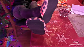 Preview 1 of Porn Russian Hot - Mistress Sexy Feet In Slippers And Lurex Pantyhose