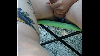 Preview 2 of Granny Of The Bride - public beach guy jerks cock squirts on her legs