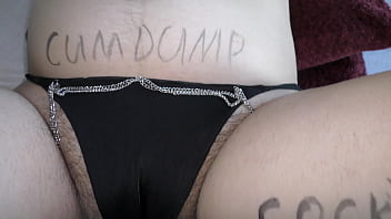 Preview 2 of Hum Latina - Hairy BBW girl in a lewd bikini get covered in a dirty body writings like in hentai! - Milky Mari