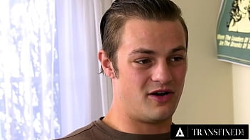 Preview 1 of Dogprn Sucking - TRANSFIXED - Curious Cis Dude Buttfucks Eva Maxim&#039_s Trans Ass In His Dorm Room