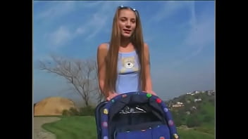 Preview 1 of Lizard Saberano - A cute young nanny,  after a stroller walk,  fucks with her employer on the lawn near his luxurious house