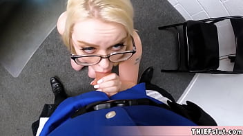 Preview 4 of Mae Bia Snake Lady - Cute geeky shoplifter Haley punished