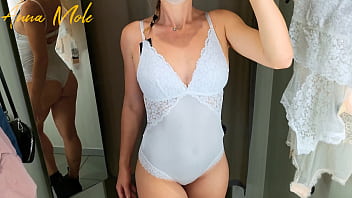 Preview 1 of Blak Cok Hardcor Xx Vidio - The girl with the most beautiful figure on the plan is trying on different lingerie.