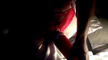Preview 1 of Nxexx - red panties black stockings hot guy playing with fleshlight