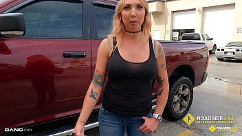 Preview 2 of Drunk Canberra Kiwi Slut - Roadside - Daisie Belle Flashes Her Ass And Big Tits For The Car Mechanic