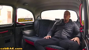 Preview 1 of Big Dick Oral Exchange Man Hub - Busty blonde cabbie rides passengers dick after blowjob