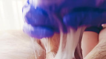 Preview 4 of Tamil Actress Kushboo X Images - ASMR Masturbation in Gloves - A lot of cum