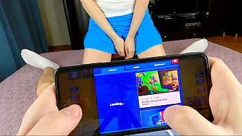 Preview 1 of Bholy Ball - He playing in Brawl Stars and Stepsister asked to rate her blowjob skills! And she seduces her and suck his hard cock! POV 4K - Nata Sweet