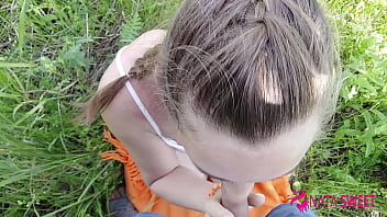 Preview 1 of Desichachisex Mms Hindi Audio - Secret outdoor risky public blowjob in during walking with stranger and cum in her mouth - Nata Sweet
