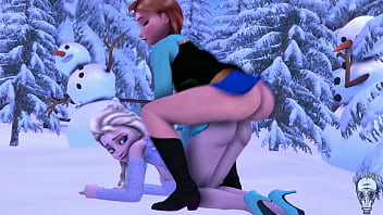 Preview 2 of Tickle Belly - Elsa Fucks Anna With Her Cold Hard Cock