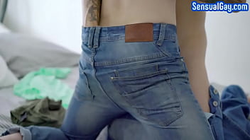 Preview 2 of Brazzer Mon Full Steps - Sensual bareback twinks fuck in couple after erotic kissing