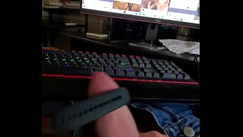 Preview 2 of Keiran Lee Sex Mil - Vibrating cock ring on cock head.