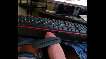 Preview 1 of Keiran Lee Sex Mil - Vibrating cock ring on cock head.