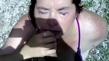 Preview 1 of Sinemasex - Sexy BBW Outside Fucking,  Blowjob and Major Facial
