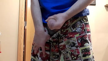 Preview 3 of Chubby And Old Dad - Jerking off in my pajamas with huge cumshot