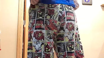 Preview 1 of Chubby And Old Dad - Jerking off in my pajamas with huge cumshot