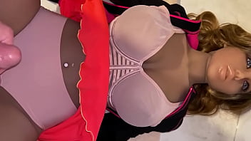 Preview 1 of Mom And Girl Lesbo - Cumming on panties of KingMansion sex doll