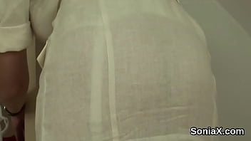Preview 1 of Wife Watches Men Wanking - Unfaithful uk milf lady sonia exposes her enormous knockers