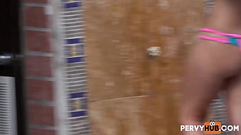 Preview 1 of Sexs Vibeo - Stepbro Peeking Addison Lee Showering Leads Hot Banging On Bed