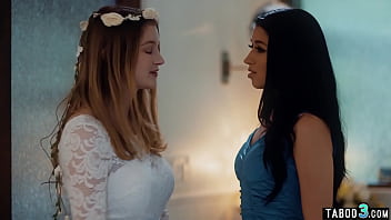 Preview 2 of Sesxee Movies Full Video - Skinny lesbian Alex Coal consoling a big boobed bride Bunny Colby